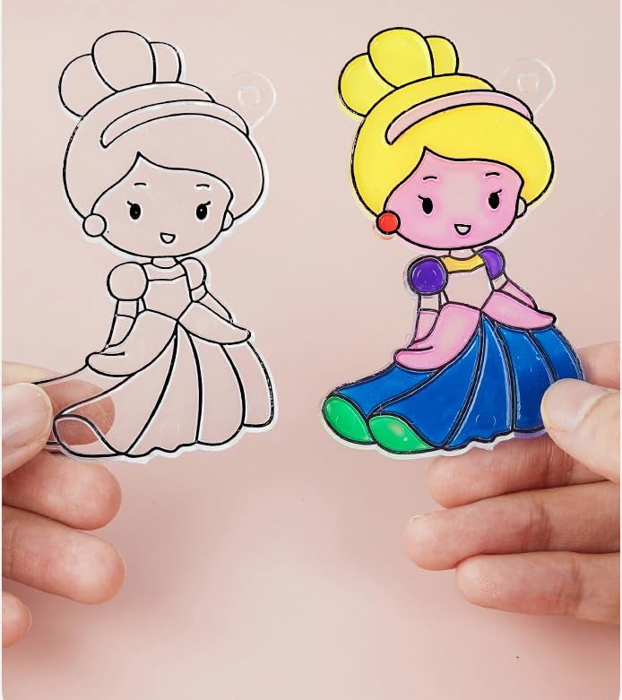 AoneFun Suncatcher Paint - 2 Strips + 2 Brushes - Stained Glass Window Art Paint Craft Transparent Sun Catcher Paint Set - Image 4